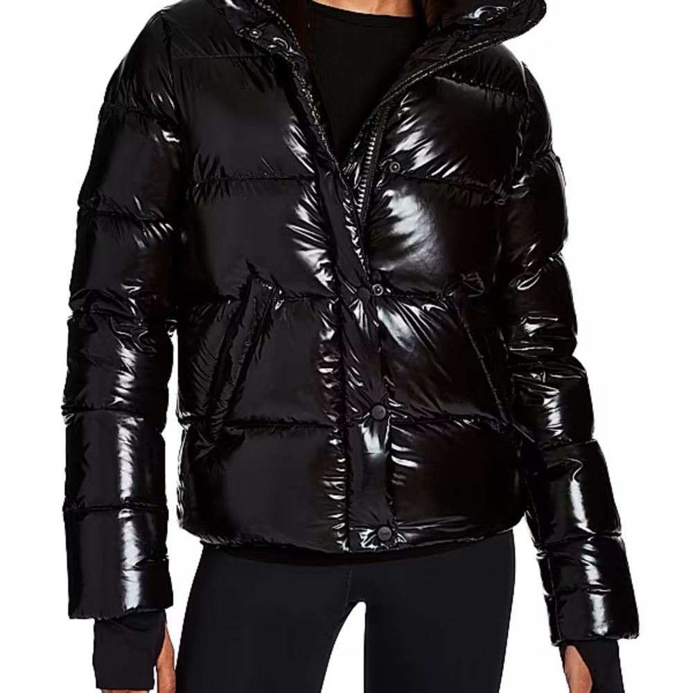 Sam NY Glossy Black Puffer Jacket size M